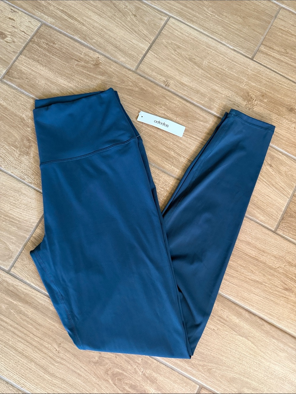 Ododos Teal-Blue High-Waist Performance Leggings